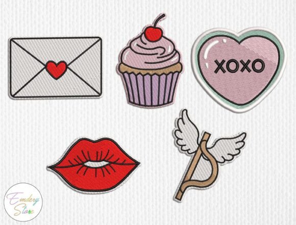 Download Valentine Love Embroidered Patch Set - Premium Bundle
