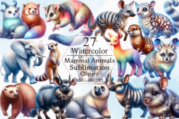 Download Watercolor Mammal Animal Clipart - Mammal Collection